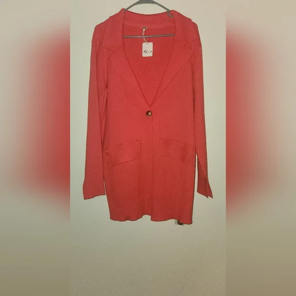 Free People Cardigan Sweater in "Pink Rose" NWT - Picture 5 of 7